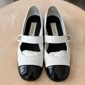 CHANEL | Shoes | Chanel White And Black Mary Janes Flats | Poshmark